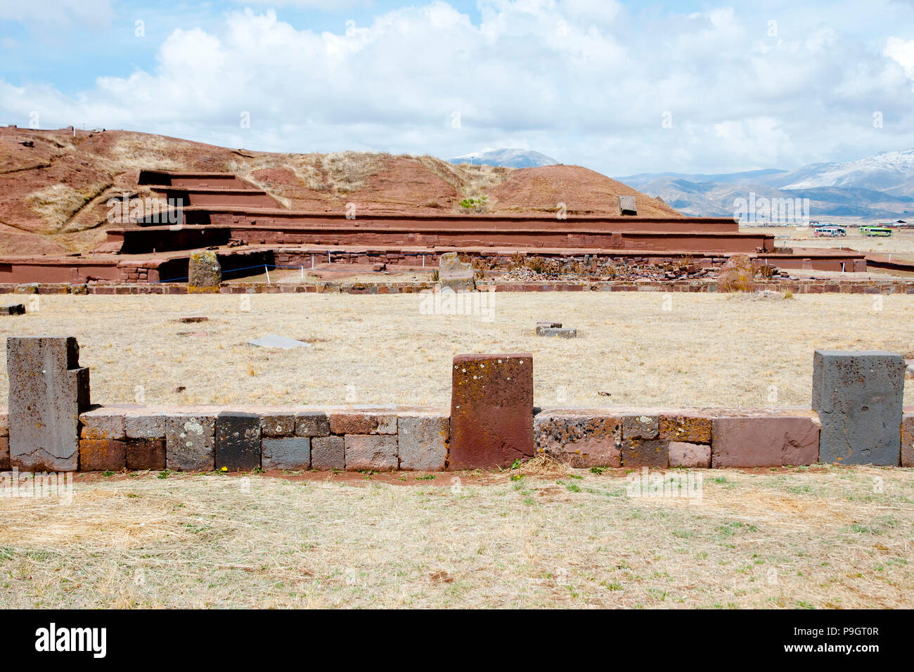 Akapana Pyramid - Tiwanaku - Bolivia Stock Photo