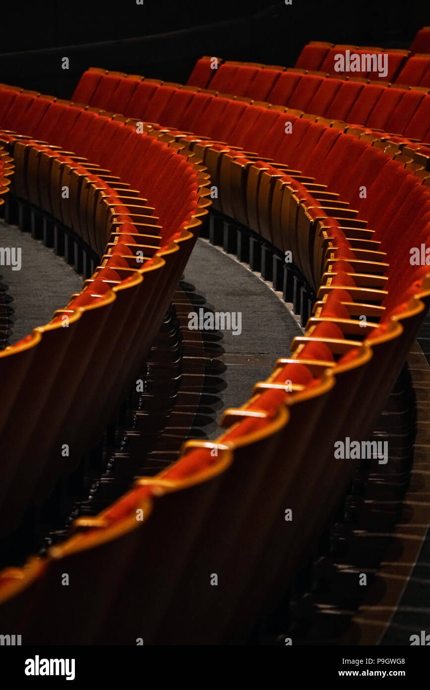 Montreal, Canada, July 11, 2018.Rows of empty auditorium seats.Credit Mario Beauregard/Alamy Live News Stock Photo