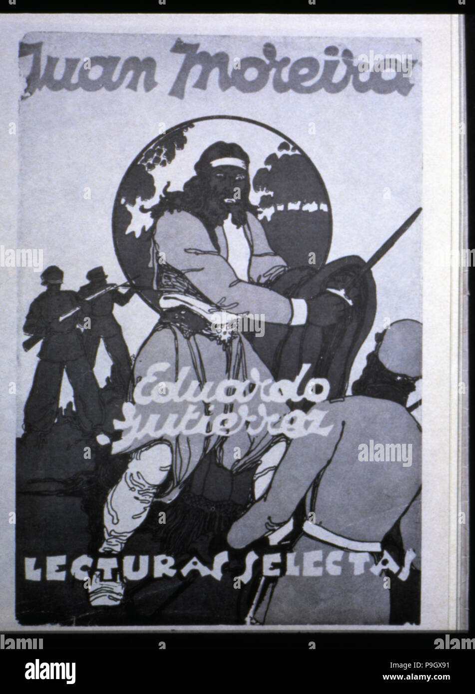 Cover of the work 'Juan Moreira' by Eduardo Gutierrez. Stock Photo