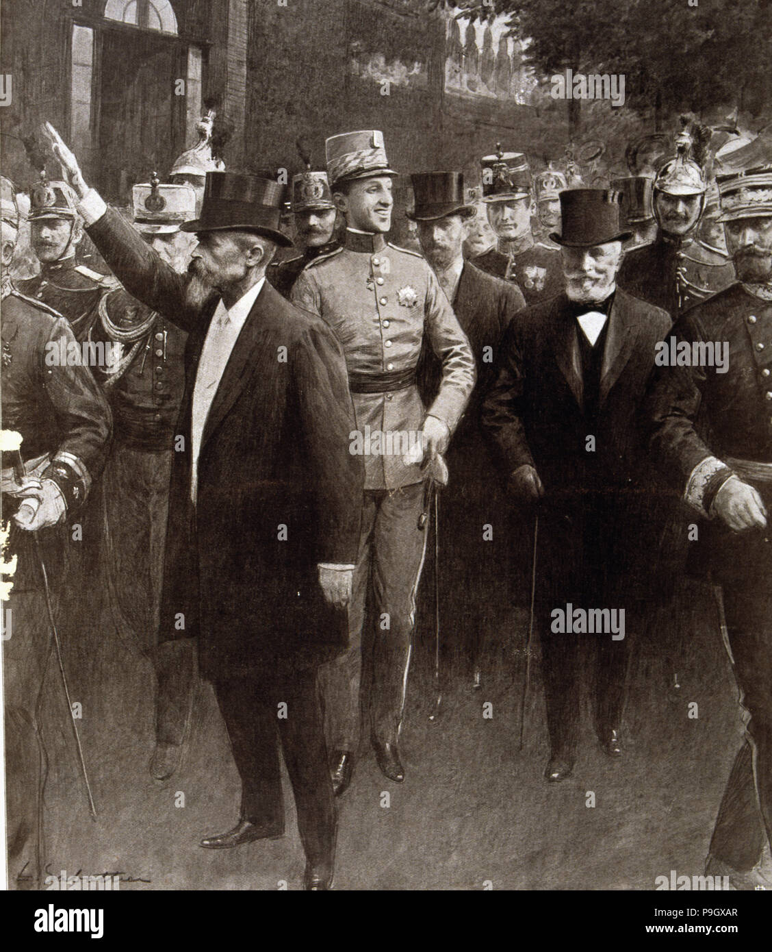 Visit to Paris in 1905 to Alfonso XIII, King of Spain (1886-1941). Stock Photo