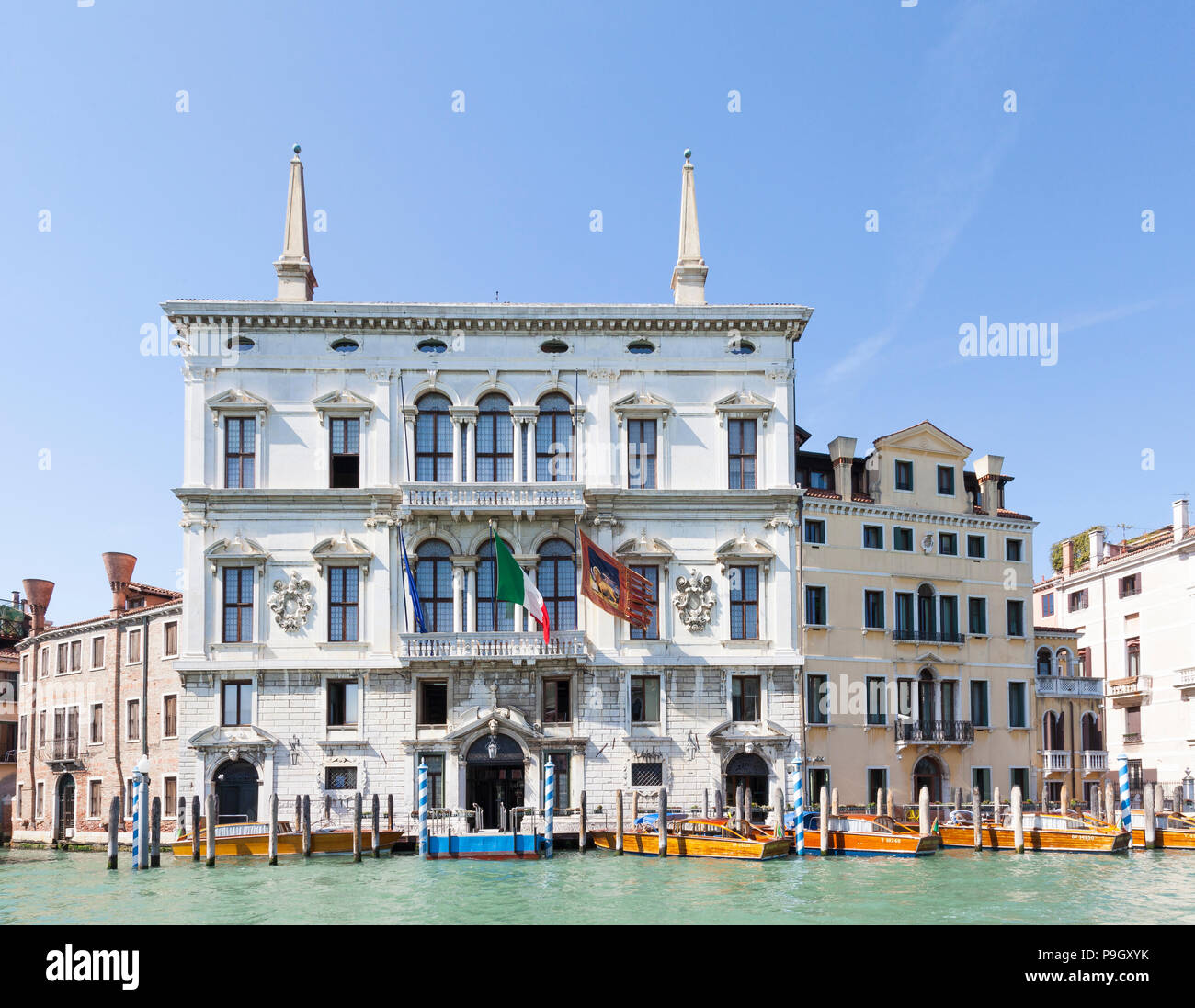 Palazzo Balbi, Dorsoduro, Grand Canal, Venice, Veneto, italy. Front facade, Baroque architecture, circa 1582 - 1590 Stock Photo