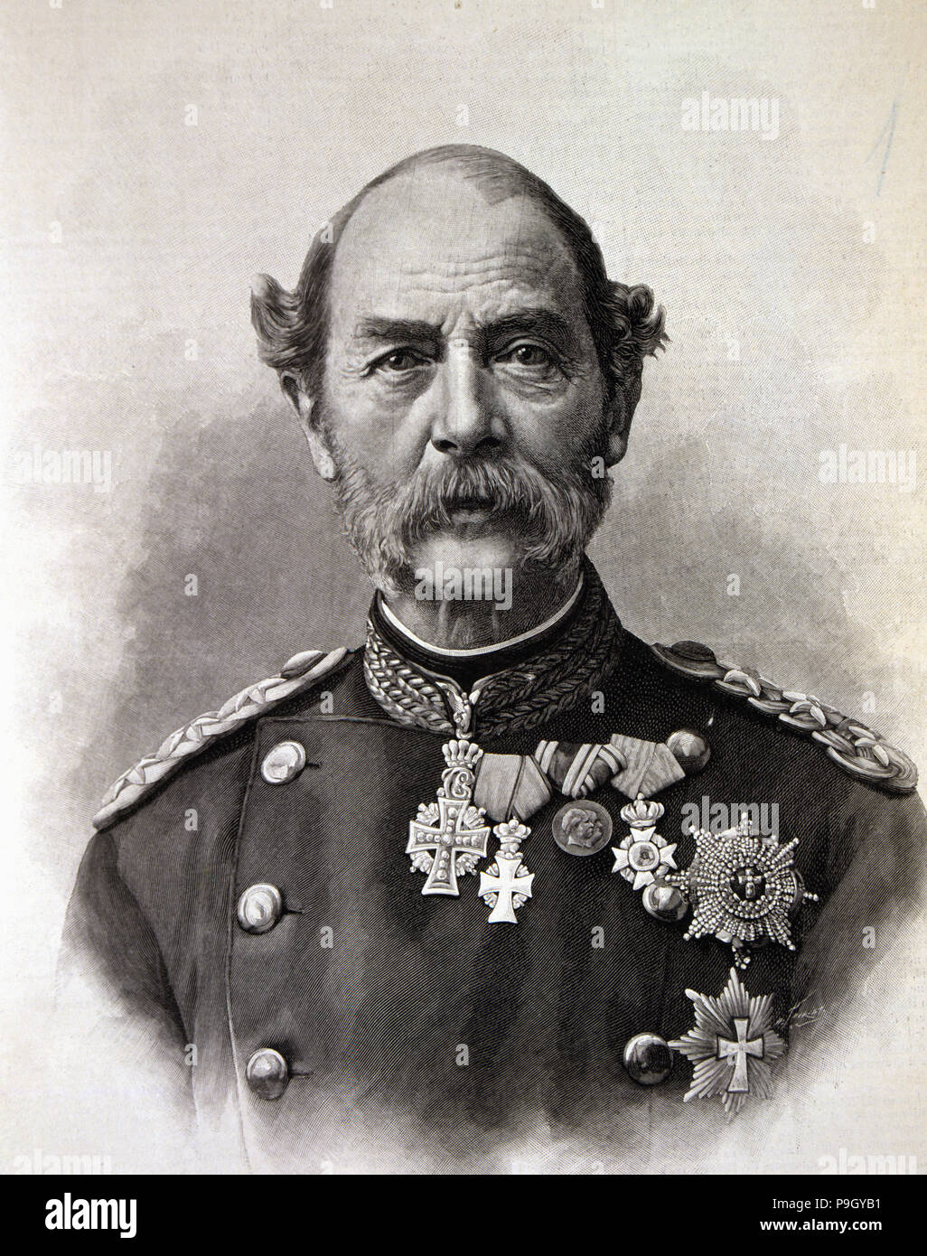 Christian IX (1818-1906), King of Denmark (1863-1906), engraving of L'Illustration, 1903. Stock Photo