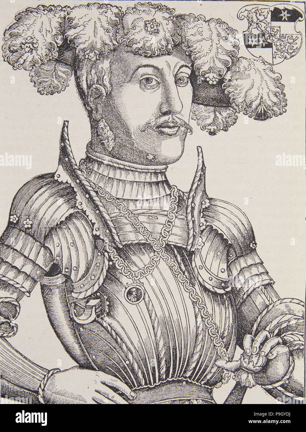 Philip the Magnanimous (1504-1567), Landgrave of Hesse, embraced the reform in 1524, woodcut. Stock Photo