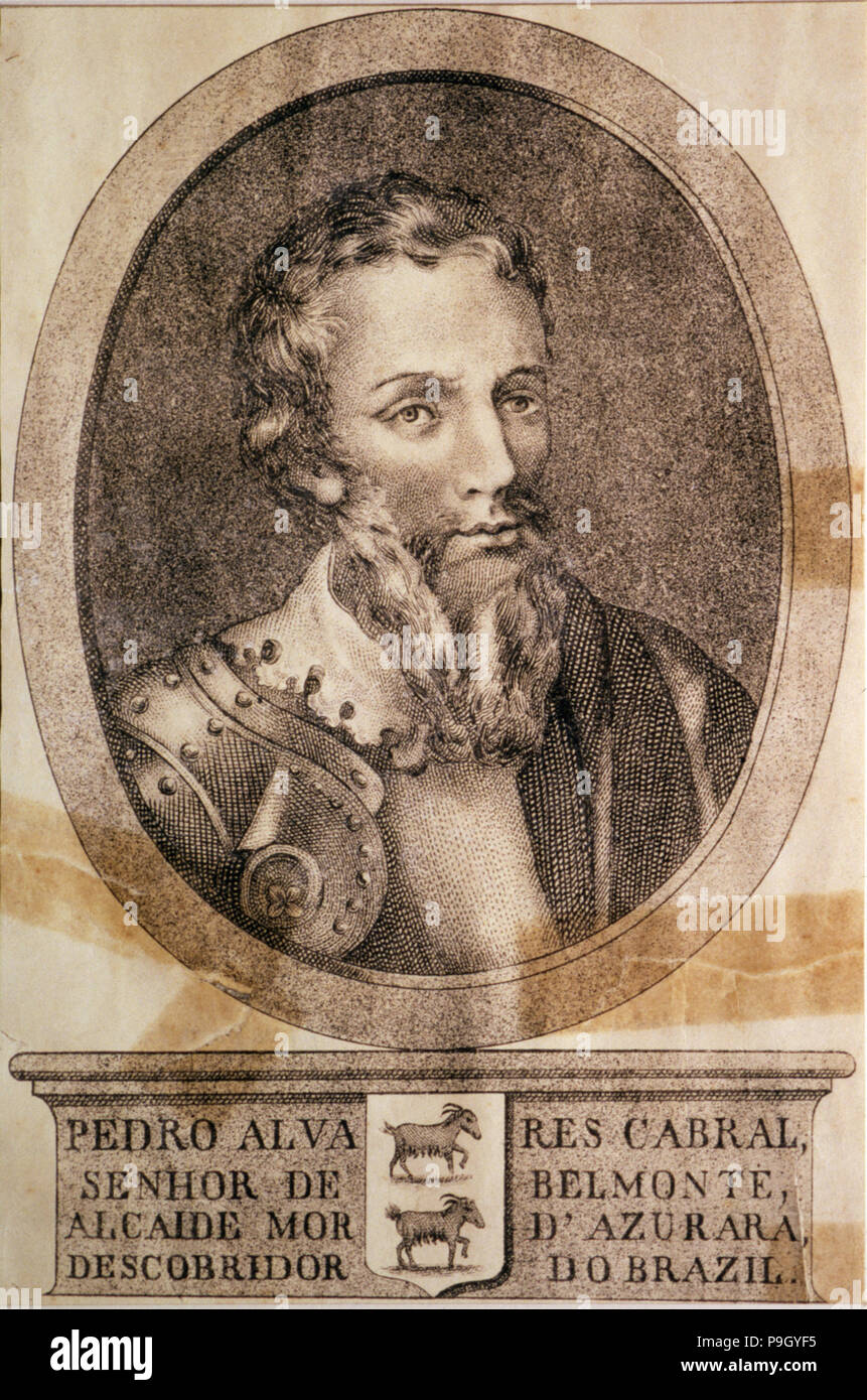 Pedro Alvares Cabral, lord of Belmonte (1460-1526), ??Portuguese navigator who discovered Brazil.… Stock Photo