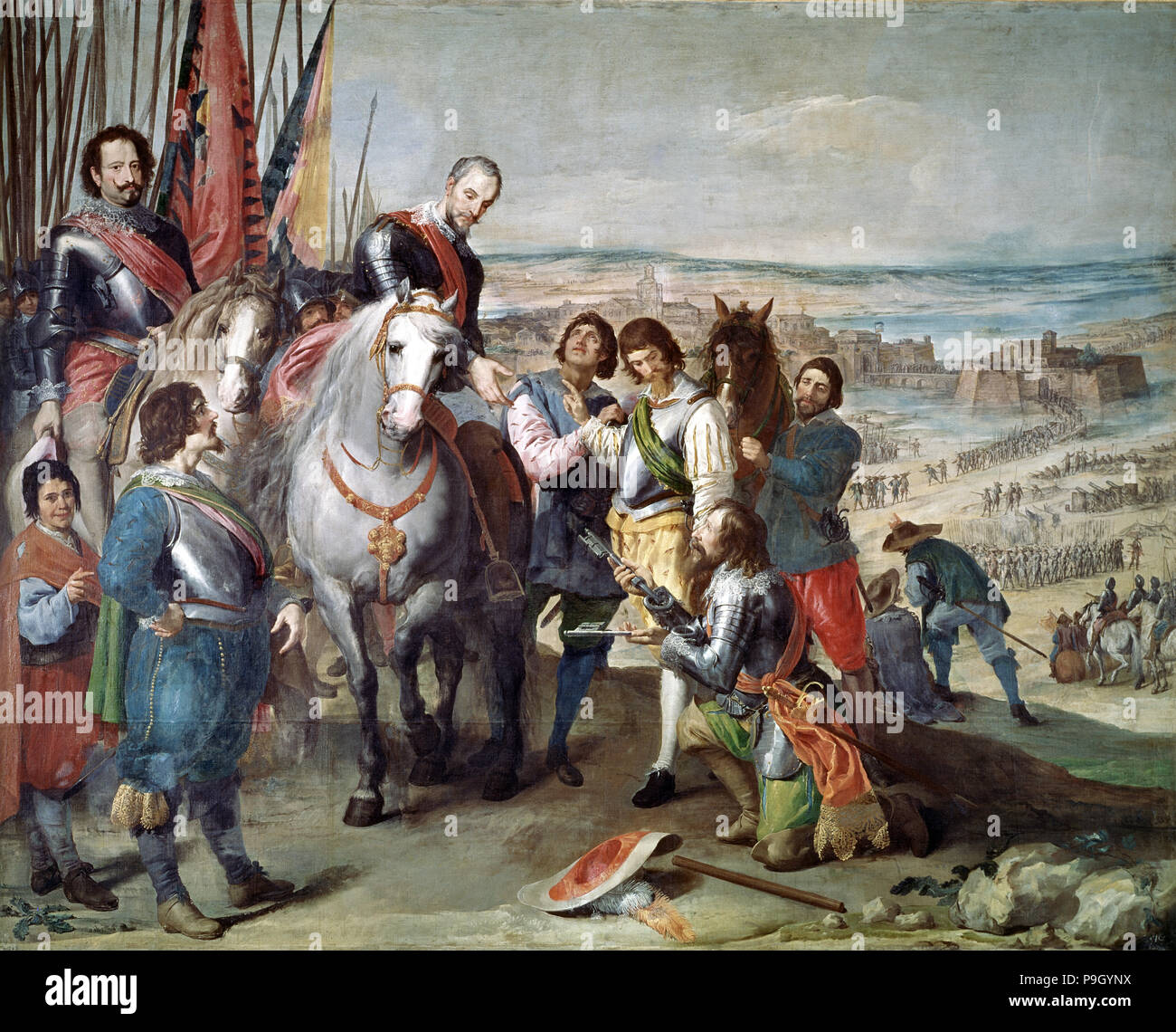 The surrender of Juliers, appearing Ambrosio Spinola and Diego Felipe de Guzman. Stock Photo