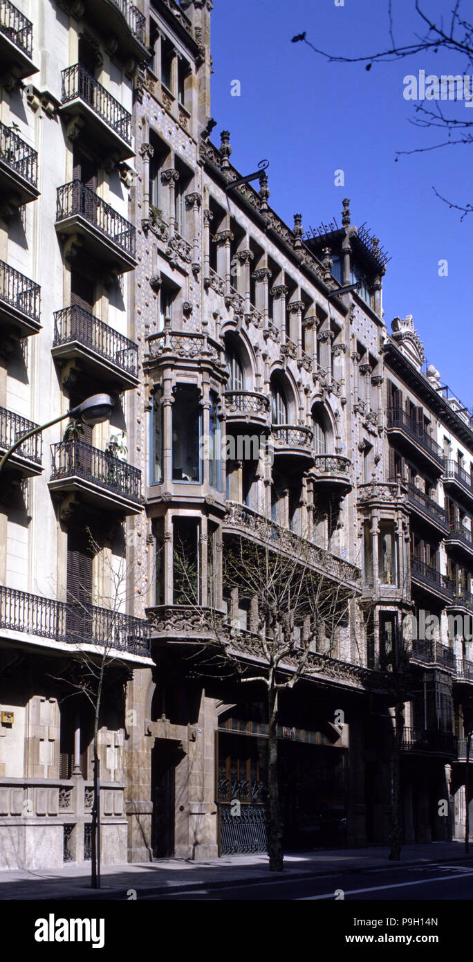 Thomas House in 293 Mallorca Street, Barcelona, ??by Lluis Domenech i Montaner in 1895-1898 and e… Stock Photo