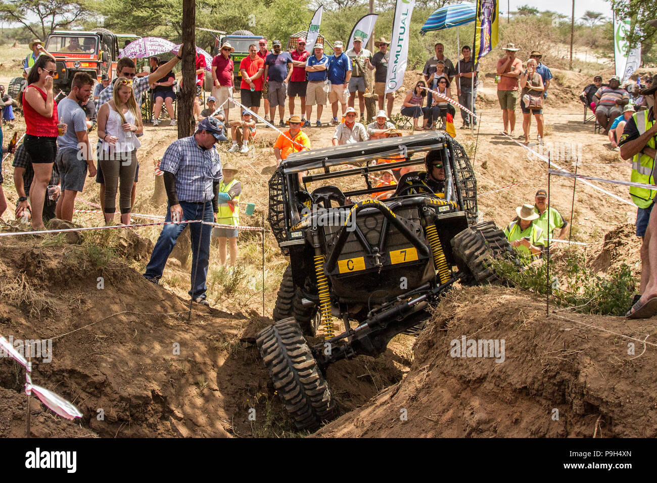 4X4 Vasbyt - Namibia  -  4x4 competition for specially adapted and built vehicles in Otjiwarongo. Stock Photo