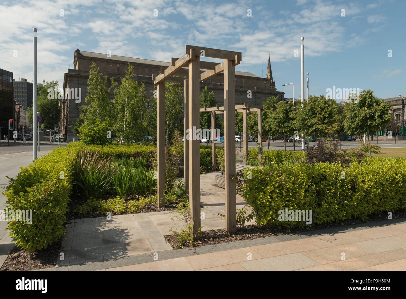 The caribbean connections garden in Slessor Gardens is part of the Dundee Waterfront development scheme, Dundee, Scotland, UK. Stock Photo