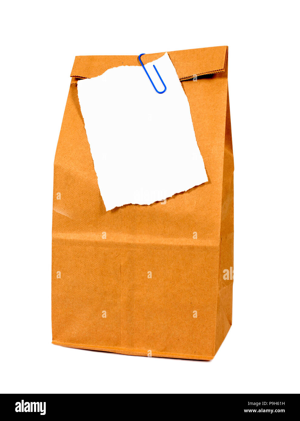 Brown paper lunch bag with to do list Stock Photo Alamy