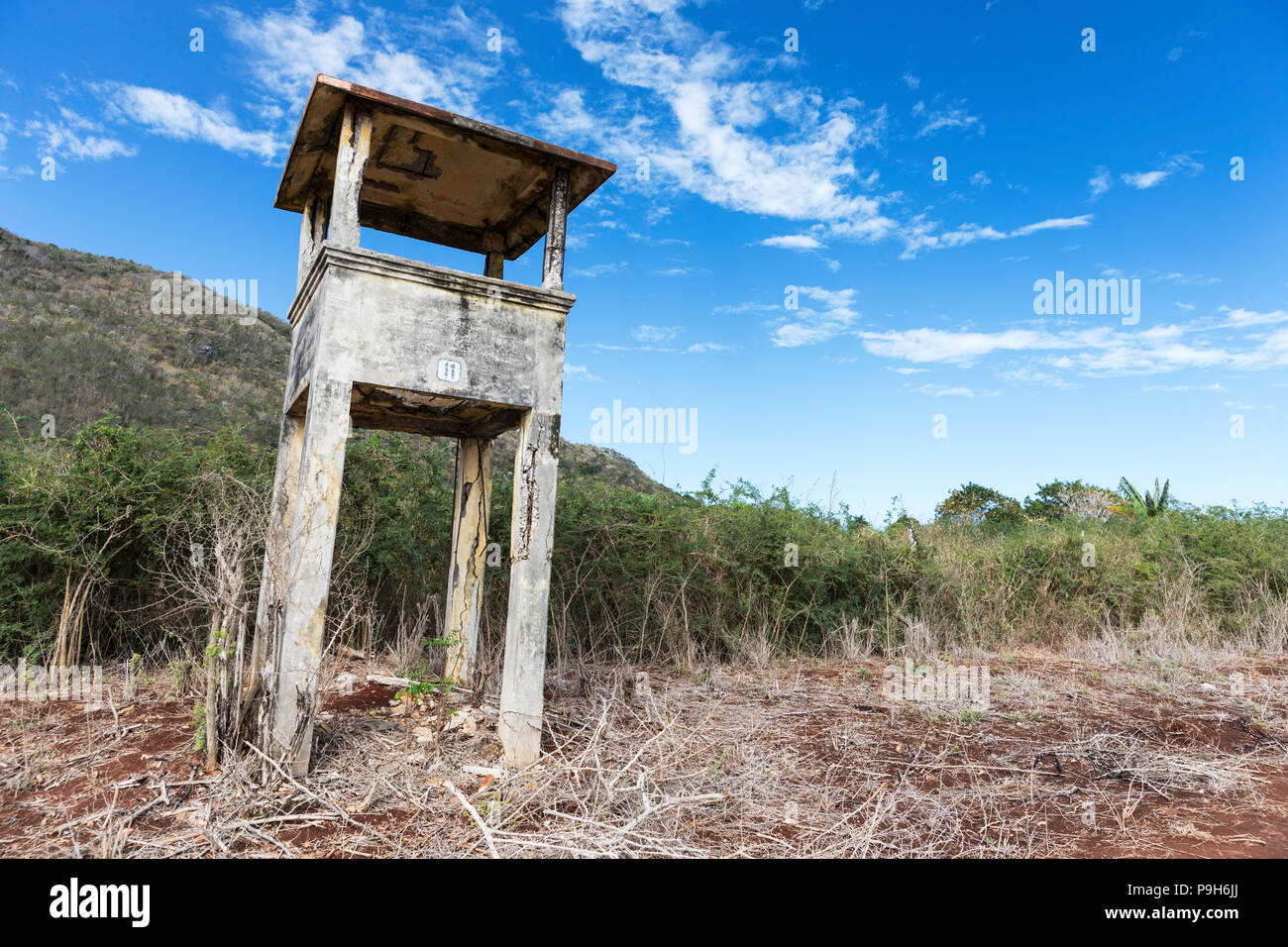 Guard tower for the Presidio Modelo, Model Prison, built in the late 1920's on Isla de la Juventud, Cuba Stock Photo