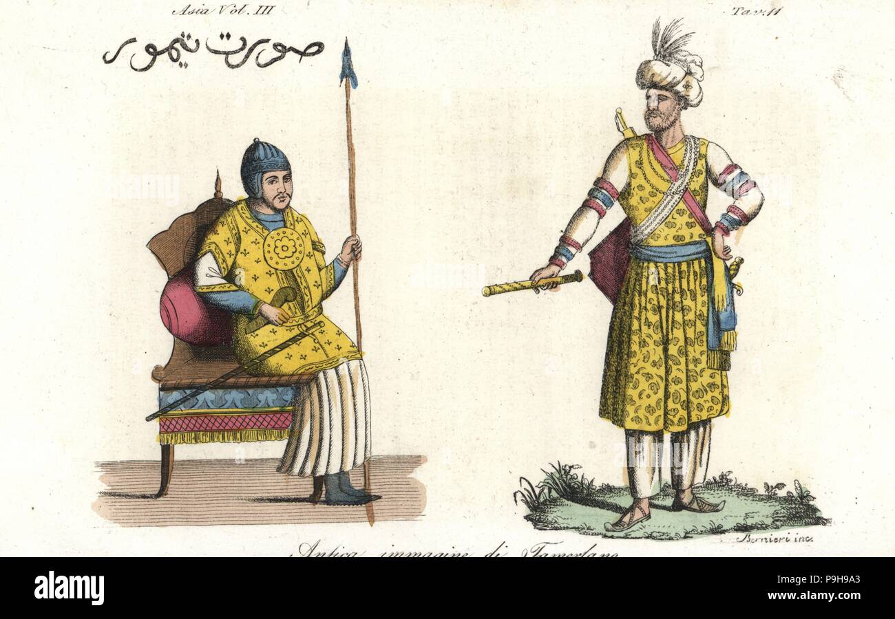 Ancient depictions tamerlane timur turco mongol hi-res stock ...