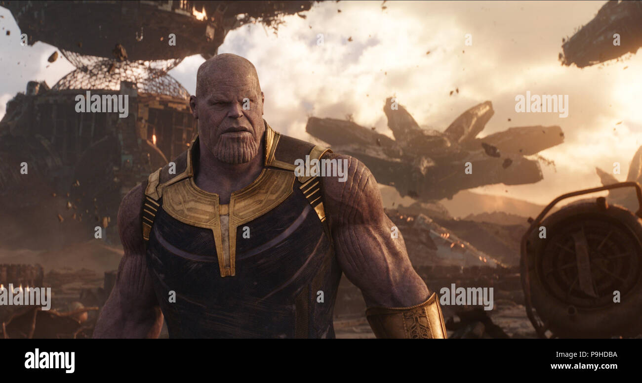 RELEASE DATE: May 4, 2018 TITLE: Avengers: Infinity War STUDIO: Marvel Studios DIRECTOR: Anthony Russo, Joe Russo PLOT: The Avengers and their allies must be willing to sacrifice all in an attempt to defeat the powerful Thanos before his blitz of devastation and ruin puts an end to the universe. STARRING: Robert Downey Jr., Chris Hemsworth, Mark Ruffalo, Chris Evans, Benedict Cumberbatch, Scarlett Johansson, Tom Hiddleston. (Credit Image: © Marvel Studios/Entertainment Pictures) Stock Photo