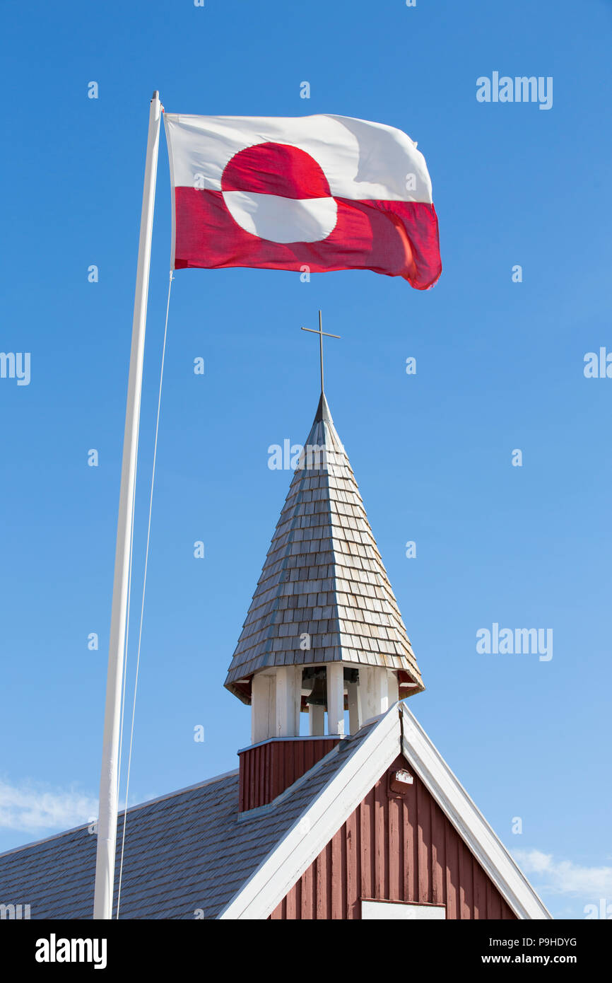 Greenland flag Stock Photo
