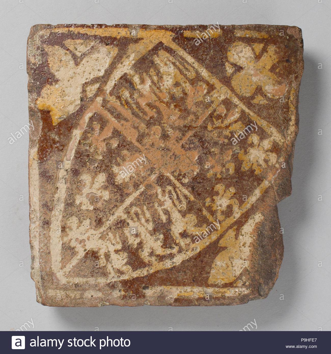 Two-Colored Tile, late 14th century, Made in Nottingham or ... Two-Colored Tile, late 14th century, Made in Nottingham or ...
