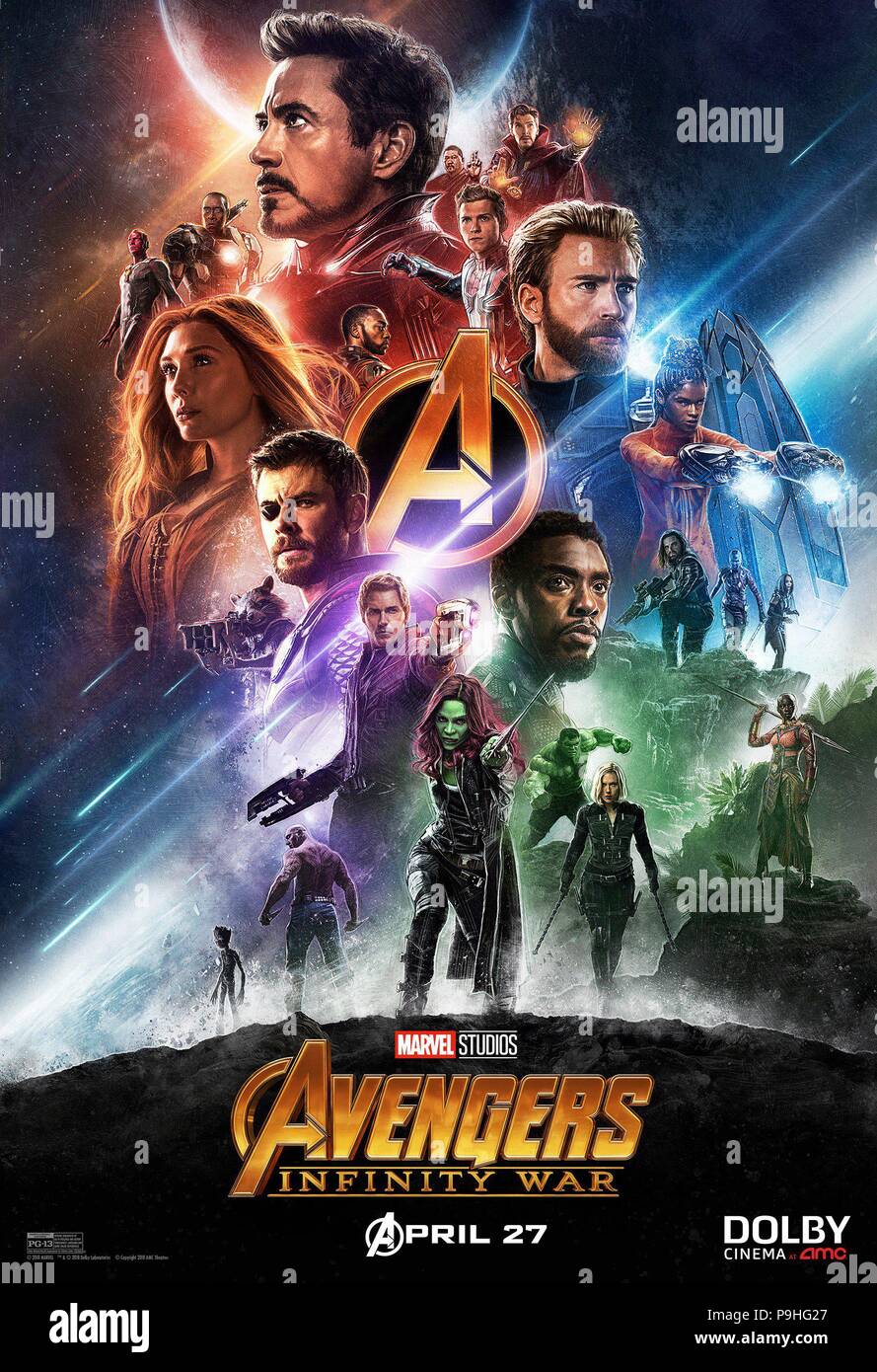 RELEASE DATE: May 4, 2018 TITLE: Avengers: Infinity War STUDIO: Marvel Studios DIRECTOR: Anthony Russo, Joe Russo PLOT: The Avengers and their allies must be willing to sacrifice all in an attempt to defeat the powerful Thanos before his blitz of devastation and ruin puts an end to the universe. STARRING: Poster Art (Credit Image: © Marvel Studios/Entertainment Pictures) Stock Photo