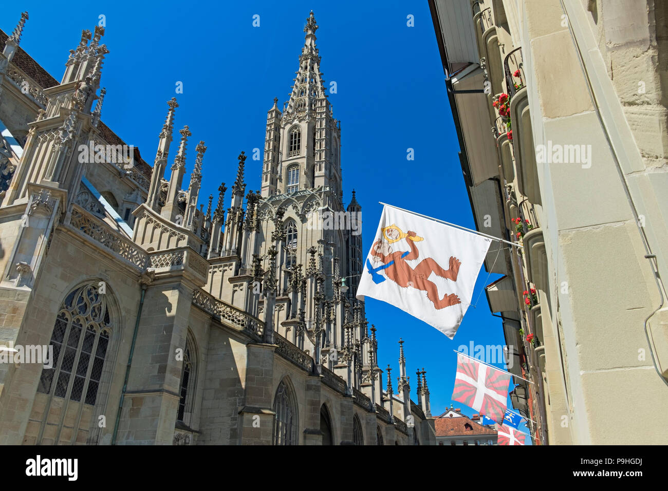 Minster Cathedral Old Town Bern Switzerland Stock Photo