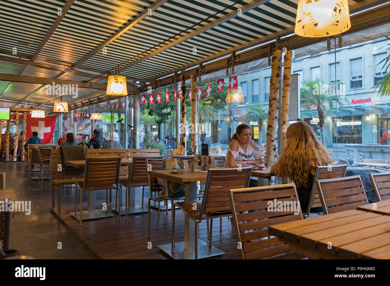 Le Mazot Restaurant interior Old Town Bärenplatz Bern Switzerland Stock Photo