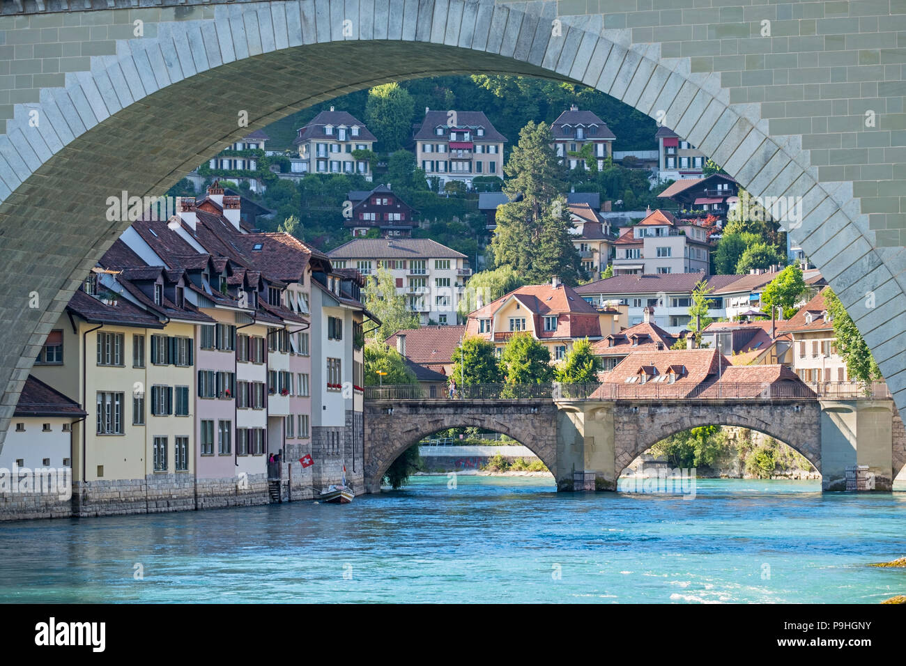 Nydeggbrucke Bridge Untertorbrucke Bridge And River Aare Bern Switzerland Stock Photo Alamy