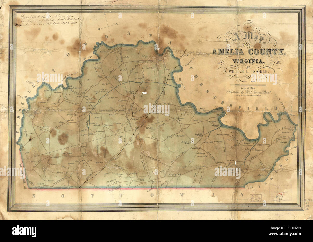 A map of Amelia County, Virginia Stock Photo Alamy