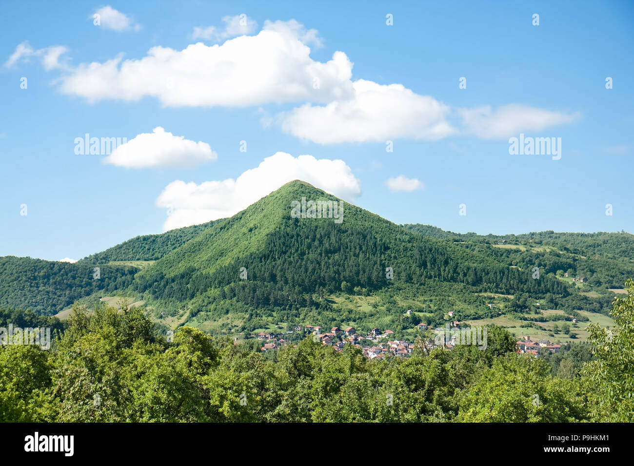 Bosnian pyramids, near the Visoko city, Bosnia and Herzegovina Stock Photo