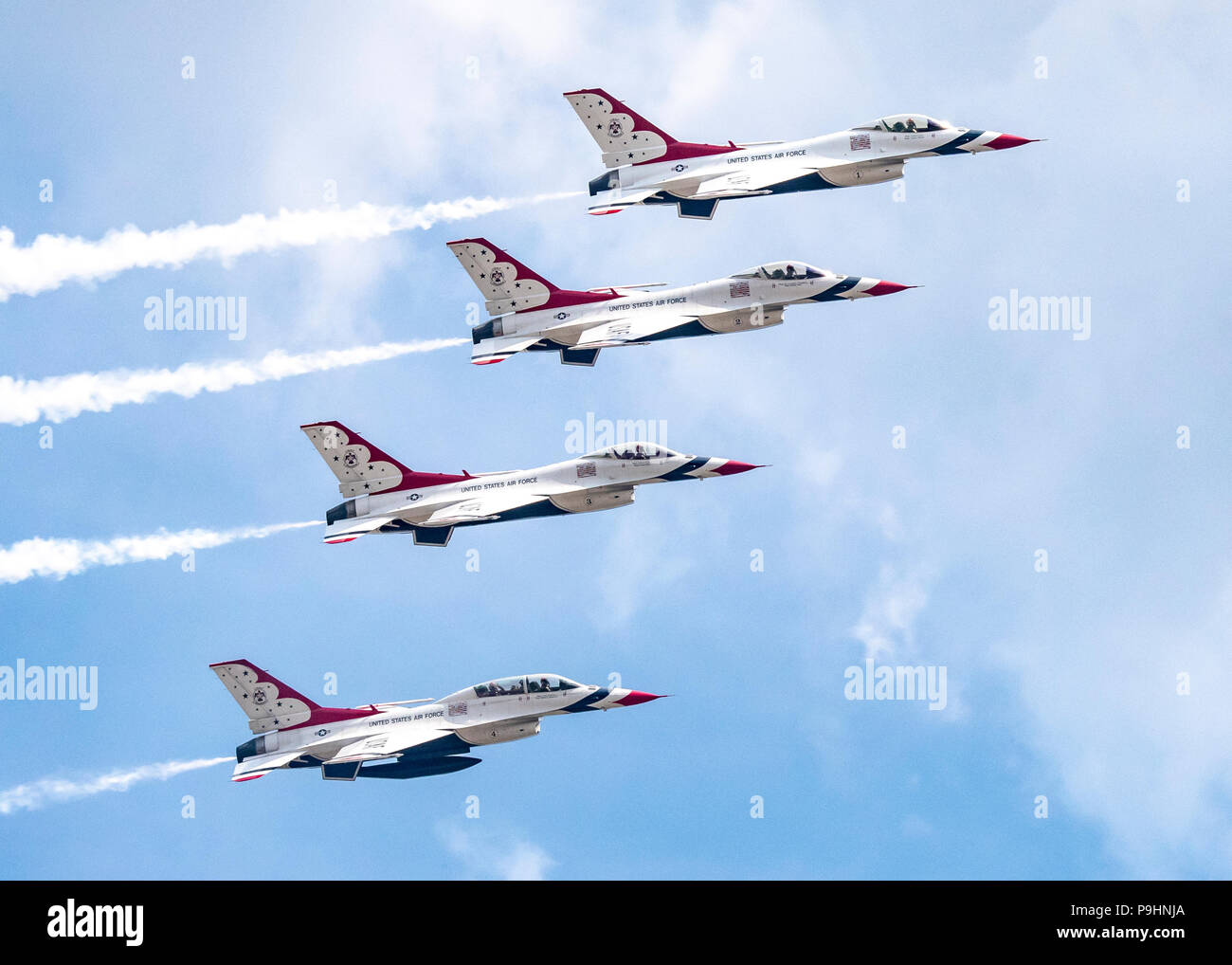 The U S Air Force Air Demonstration Squadron Thunderbirds Perform At 