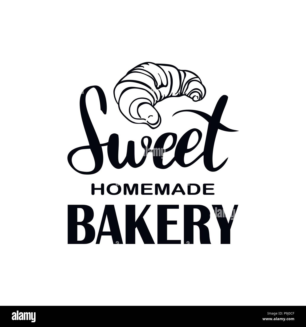 Signboard, logo or name for a baking shop with bread and sweets Stock Vector