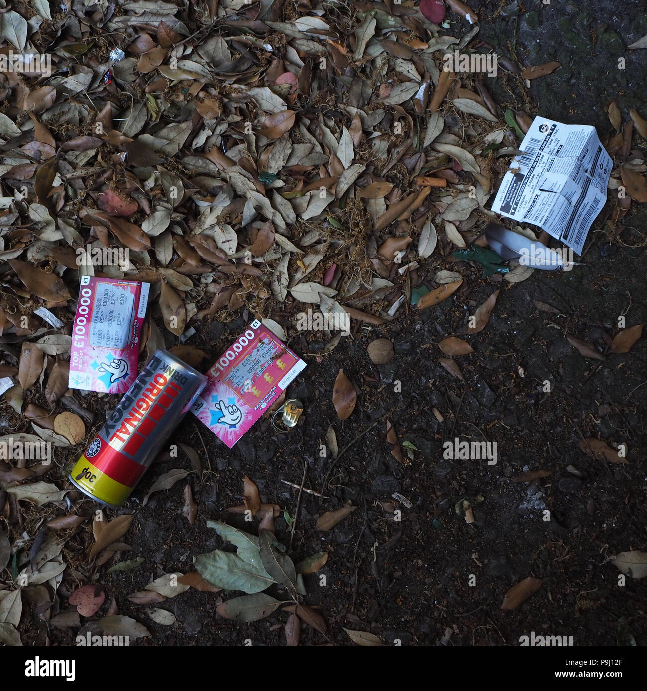 Rubbish and litter left in street Stock Photo Alamy