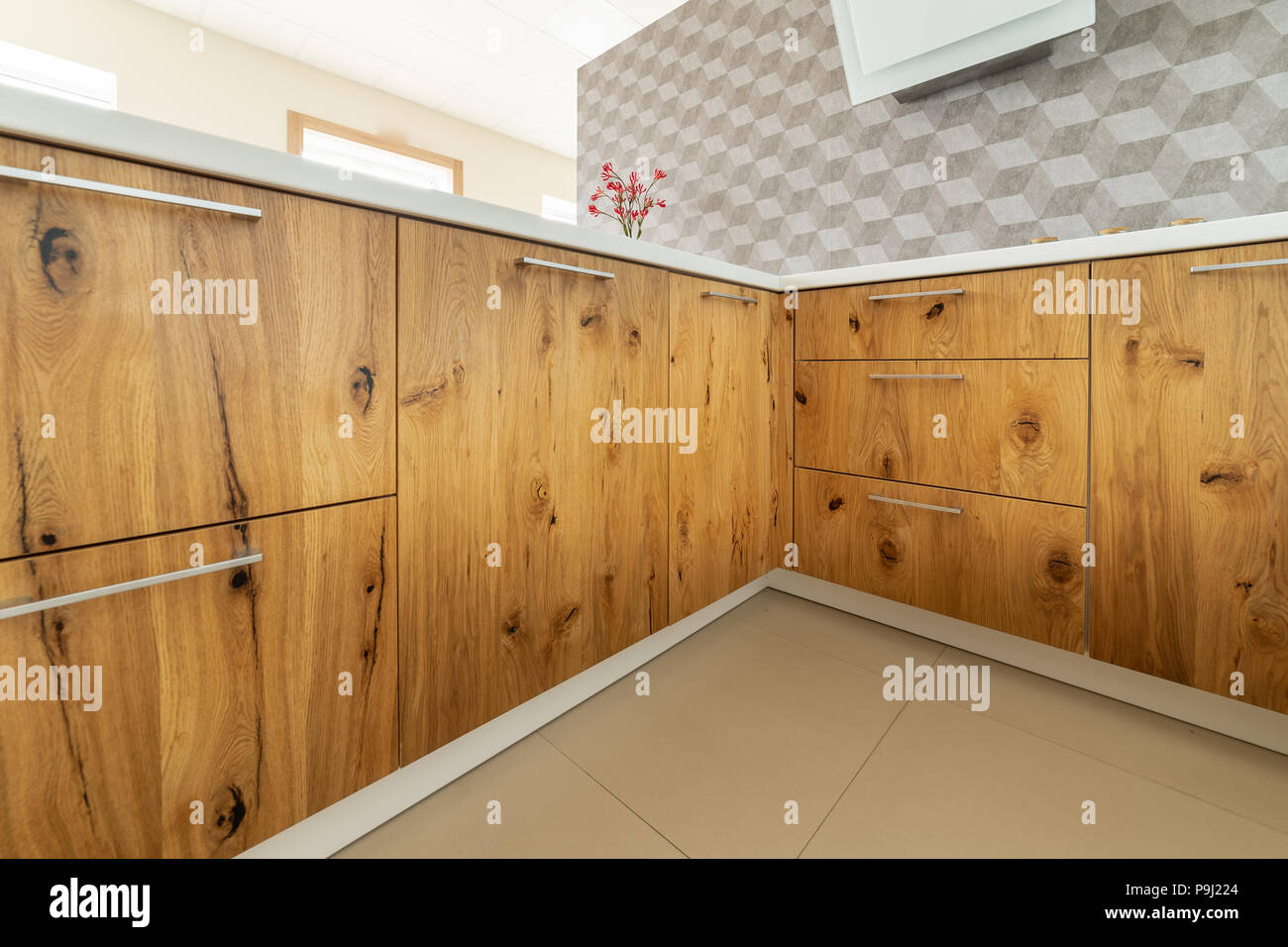 Design of kitchen from solid wood Stock Photo Alamy