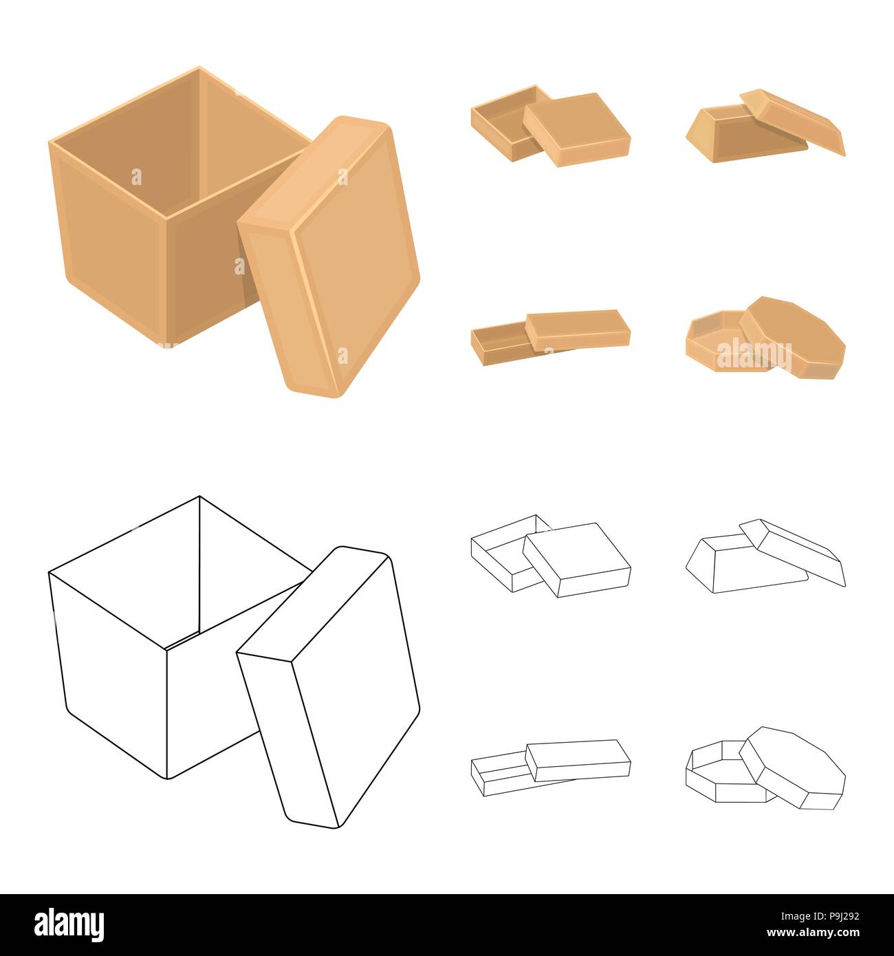 Case, shell, framework, and other icon in cartoon,outline style.Box ...