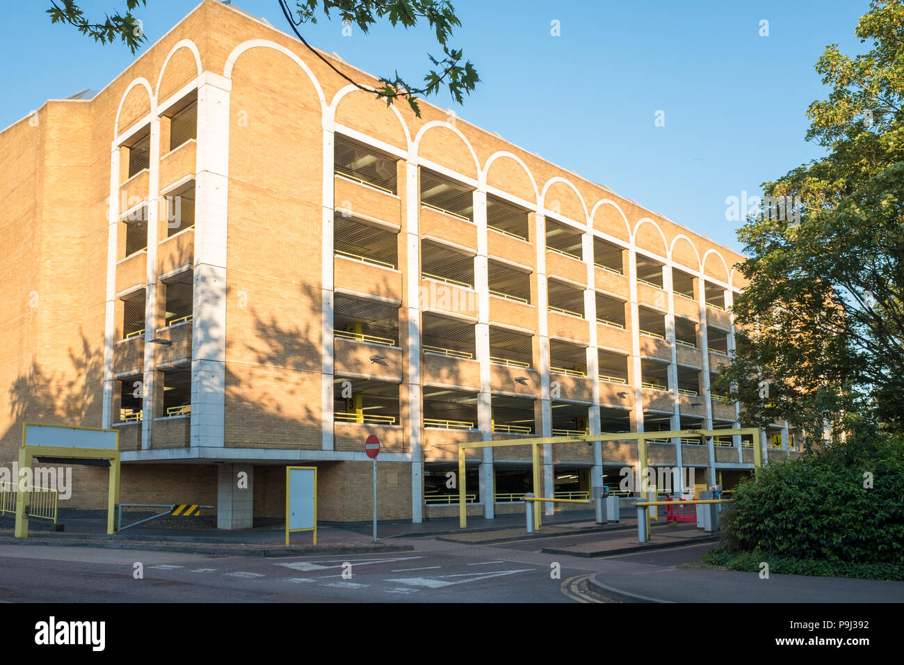 Perkins yellow car park at the Queensgate shopping centre, Peterborough
