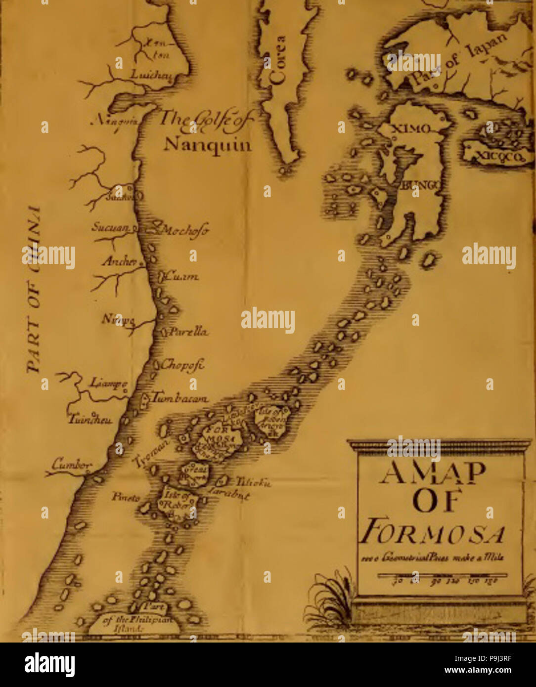 A Map of Formosa by Psalmanazar Stock Photo Alamy