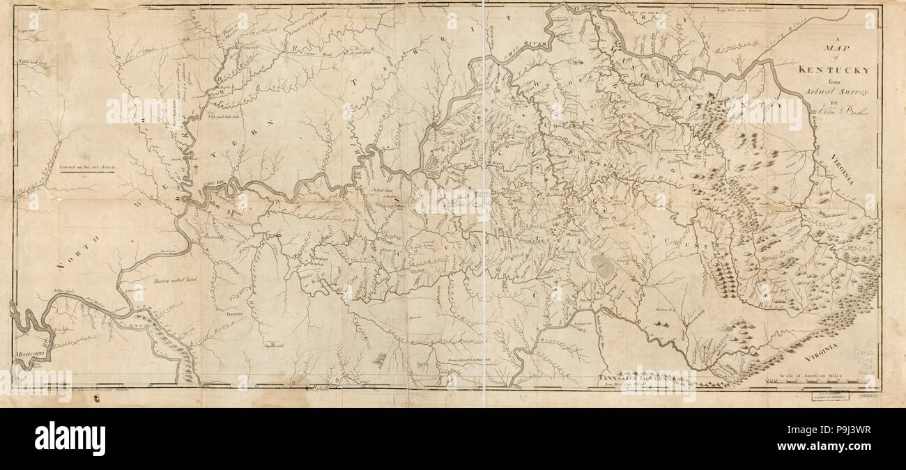 A map of Kentucky from actual survey Stock Photo Alamy