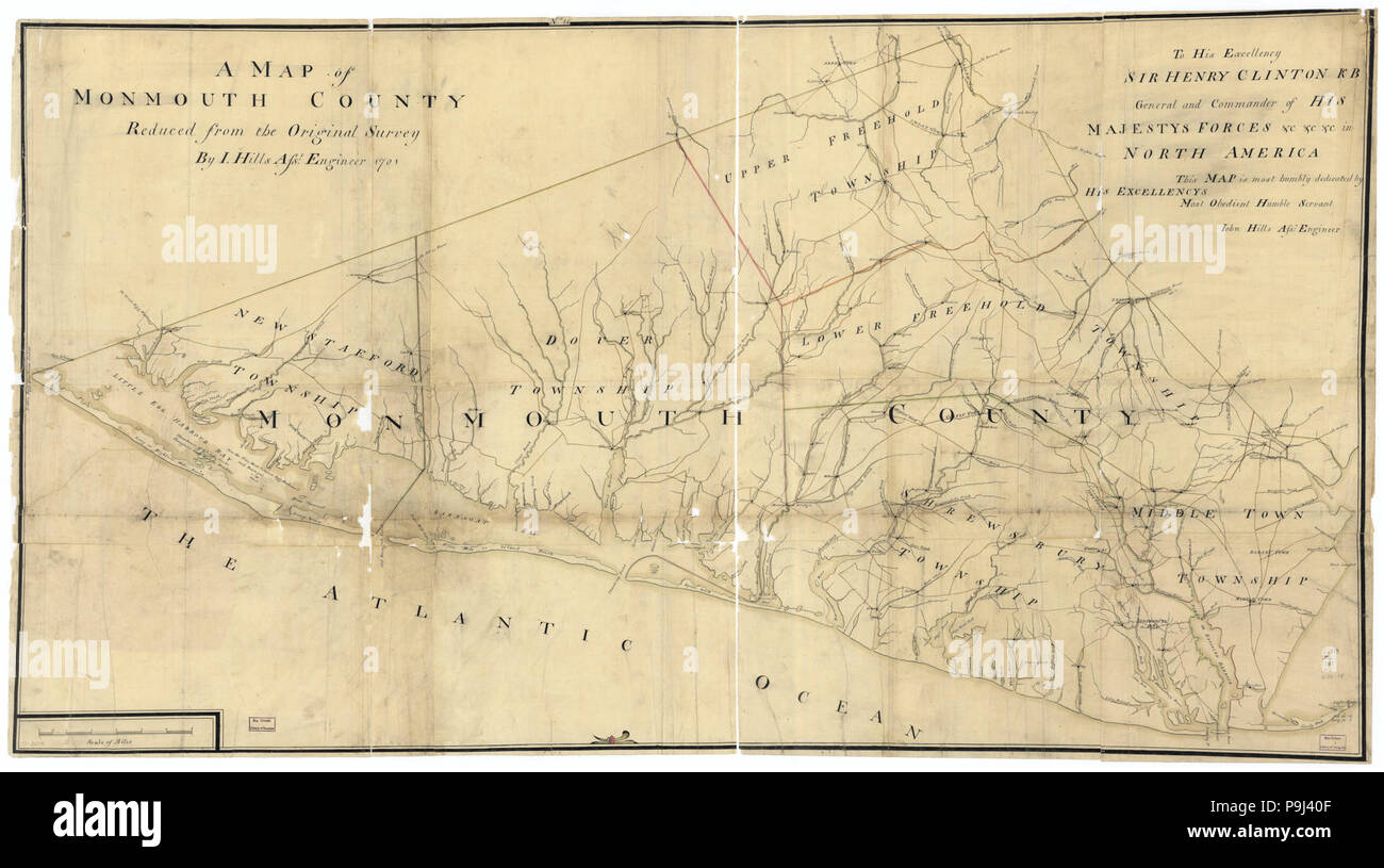 Monmouth county map hires stock photography and images Alamy