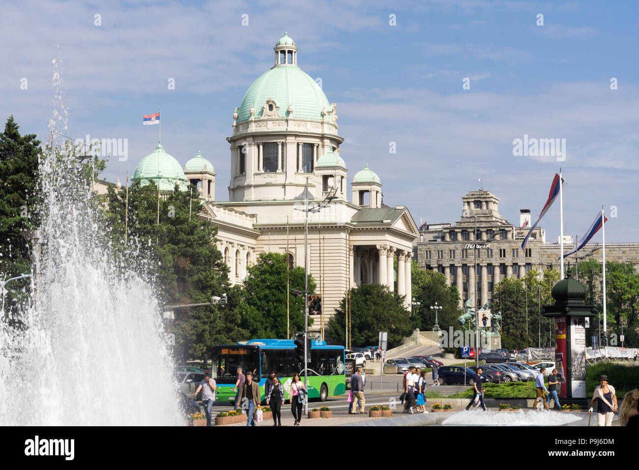 The National Parliament of Serbia in Belgrade. Stock Photo