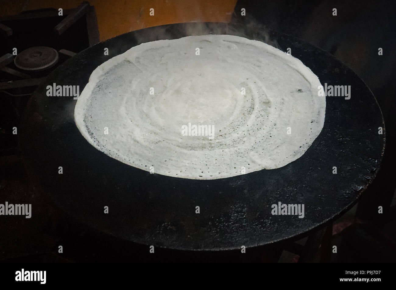 large flat frying pan