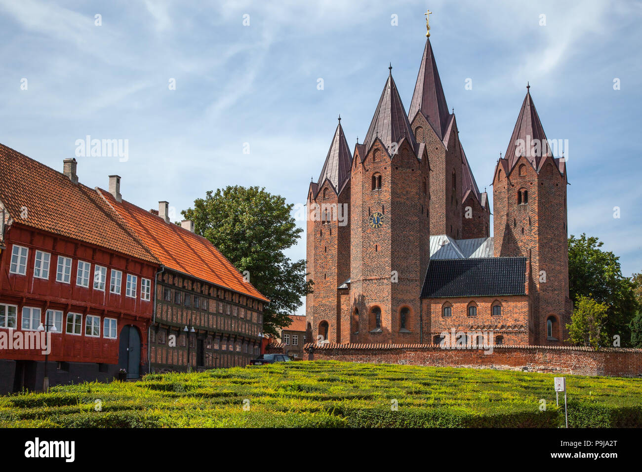View of Our Lady church in Kalundborg, Denmark. Stock Photo