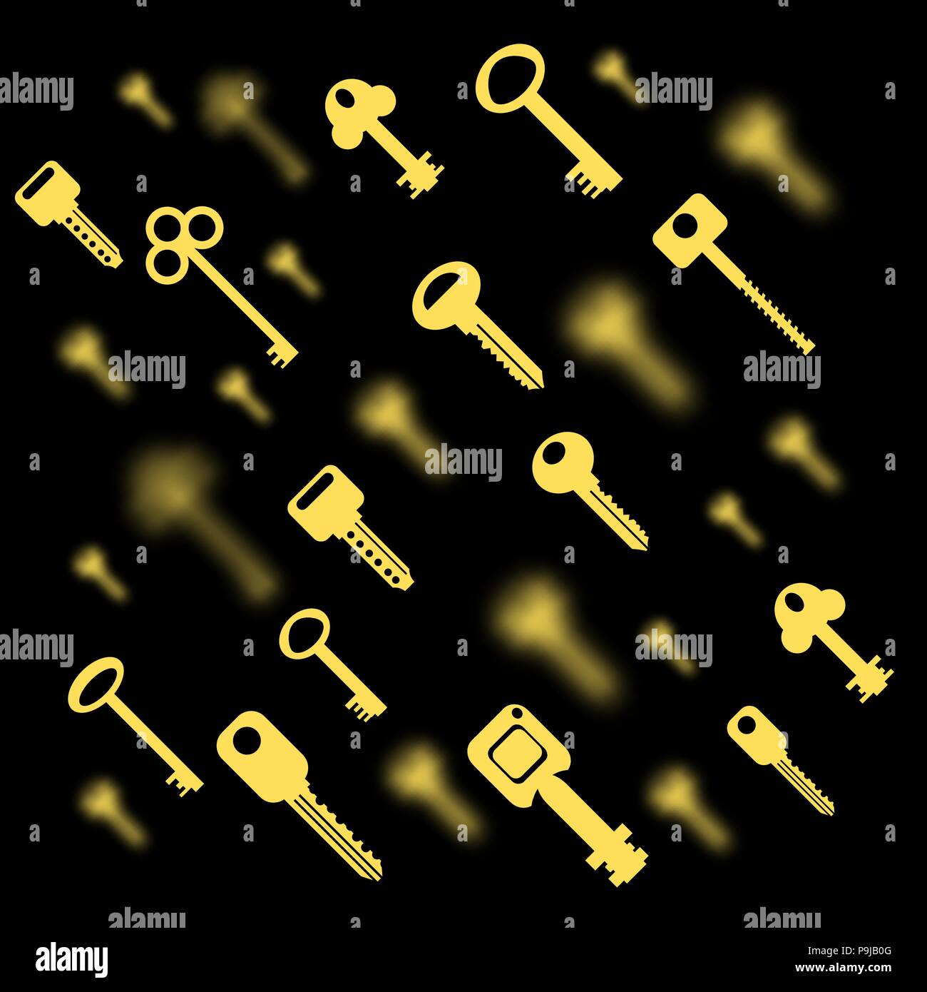 Metallic Keys Isolated. Yellow Key Pattern Stock Vector Image & Art Alamy