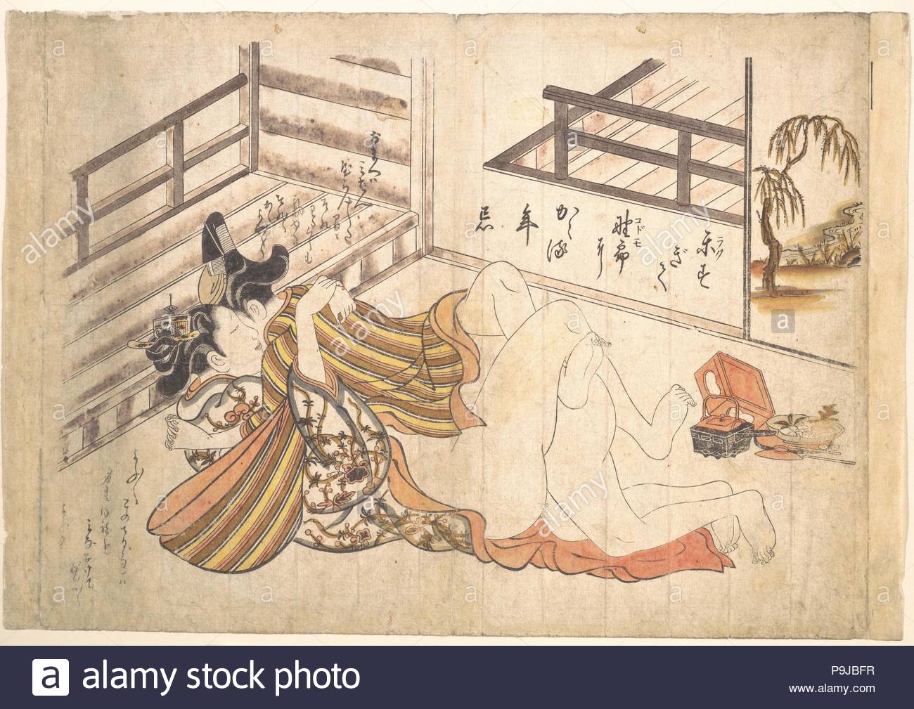 1739 Japan Polychrome Woodblock Print Ink And Color On Paper Hand Colored 10 3 4 X 15 8 In 273 391 Cm Prints Okumura Masanobu Japanese