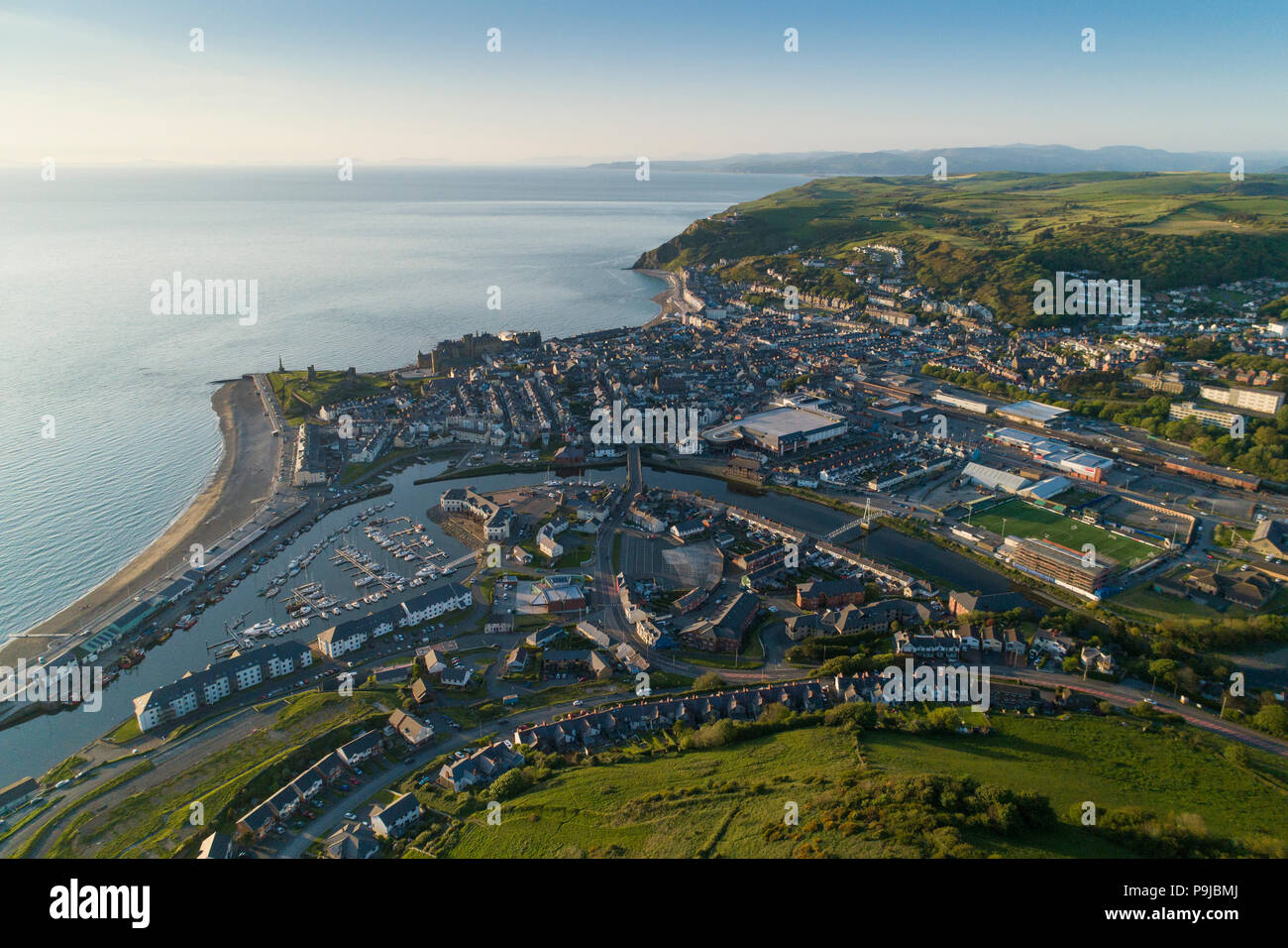 Aerial view of Aberystwyth , Ceredigion, mid wales UK Stock Photo Alamy