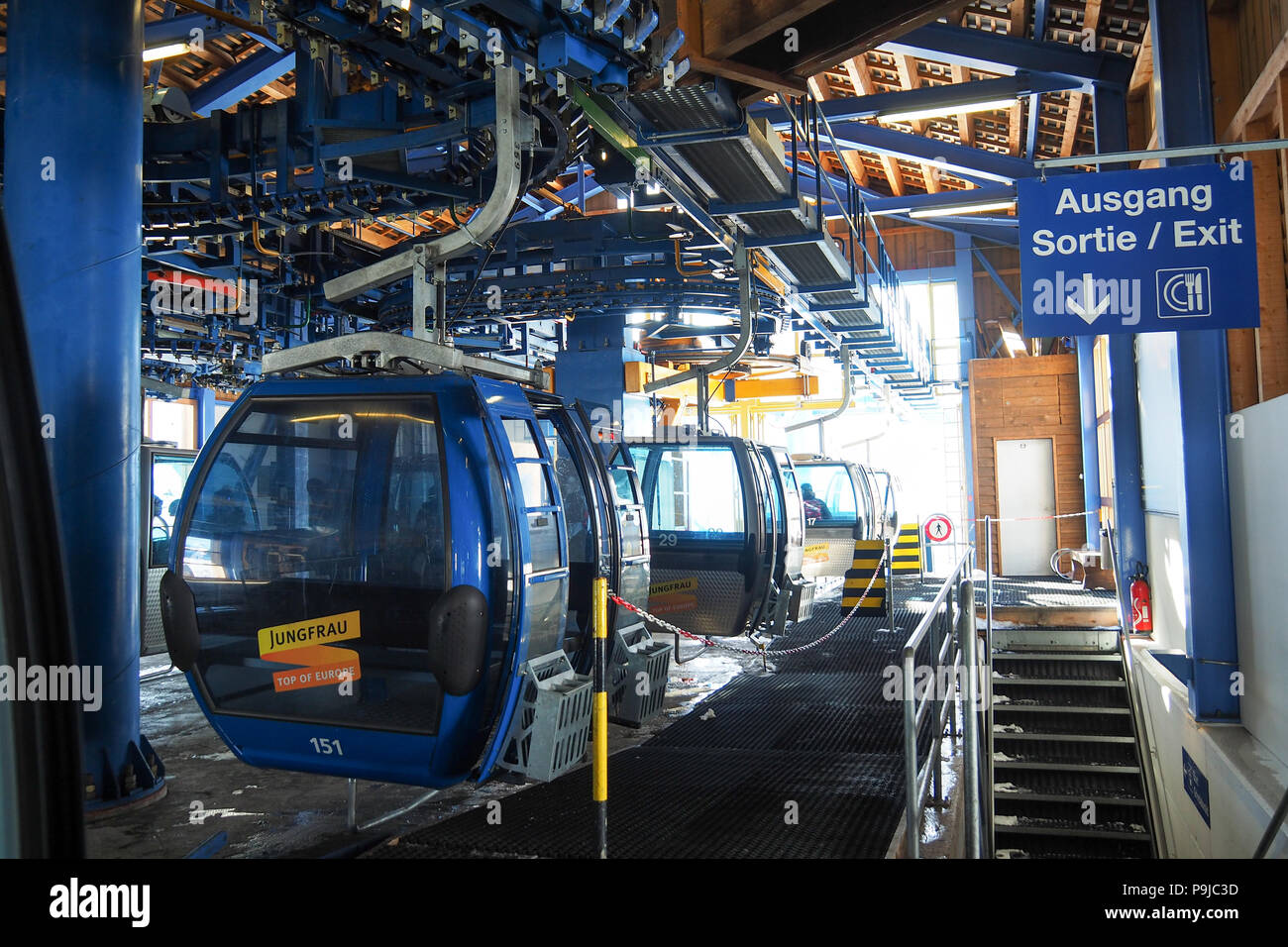 Grindelwald Firstbahn ski lift gondolas in Switzerland Stock Photo Alamy