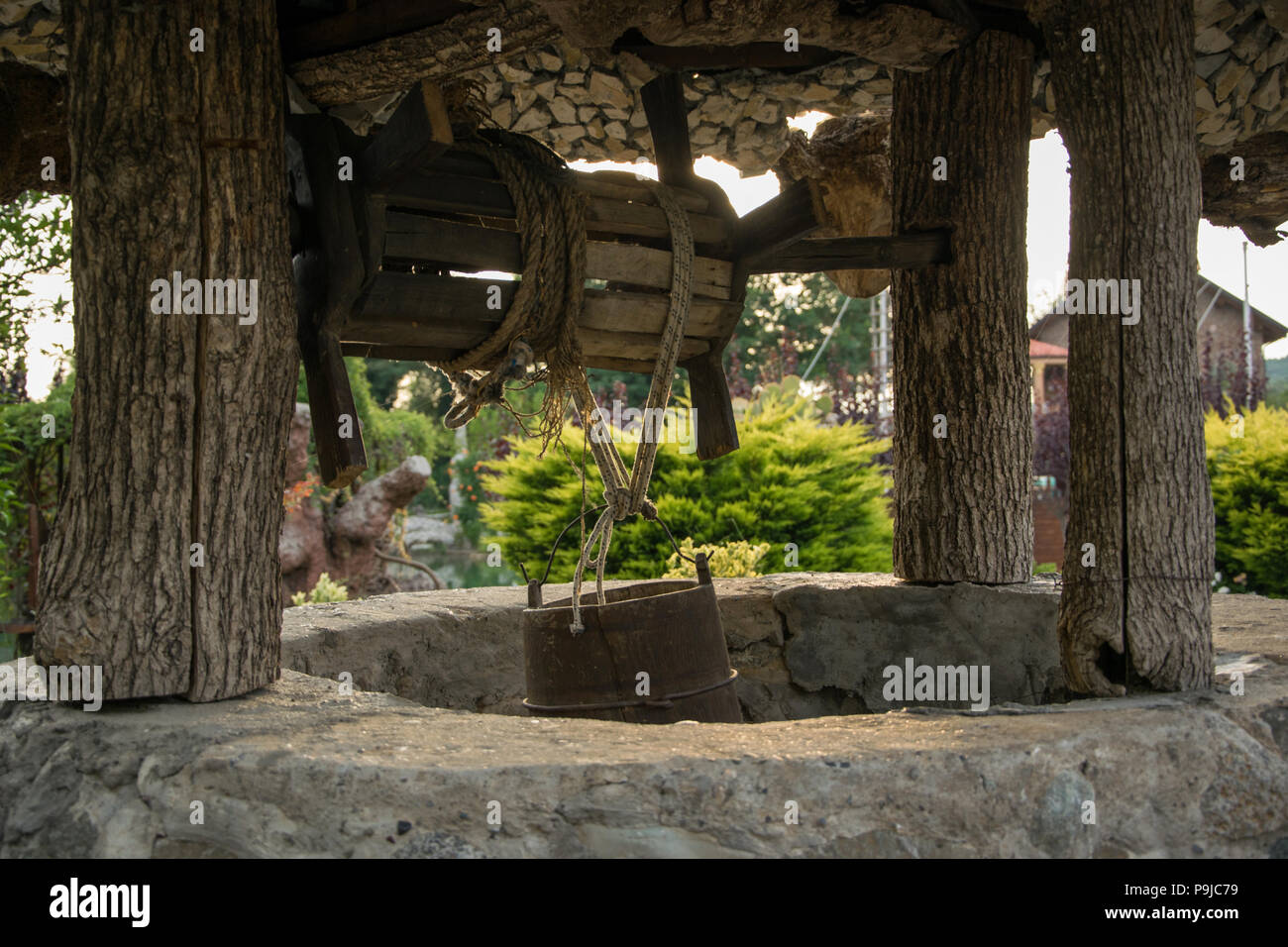 Traditional stone wishing well hi-res stock photography and images - Alamy