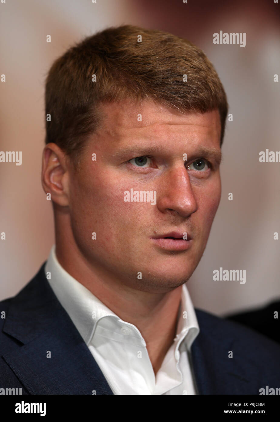 Alexander Povetkin during a press conference at Wembley Stadium Stock