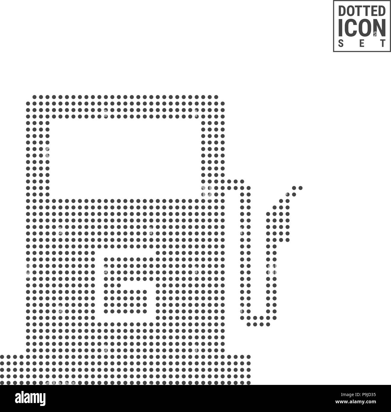 Gas Station Dot Pattern Icon. Gas Station Dotted Icon Isolated on White ...