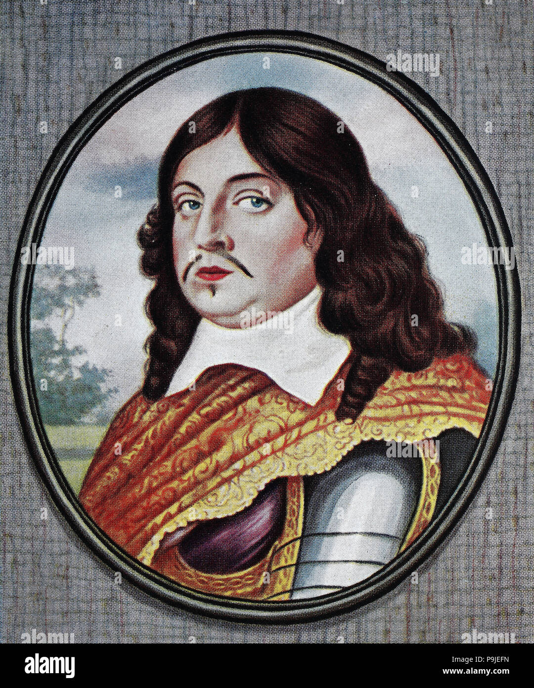 Charles X Gustav, also Carl Gustav, Karl X Gustav, 8 November 1622 â€“ 13 February 1660, was King of Sweden from 1654 until his death. He was the son of John Casimir, Count Palatine of ZweibrÃ¼cken-Kleeburg and Catherine of Sweden, digital improved reproduction of an original print from the year 1900 Stock Photo