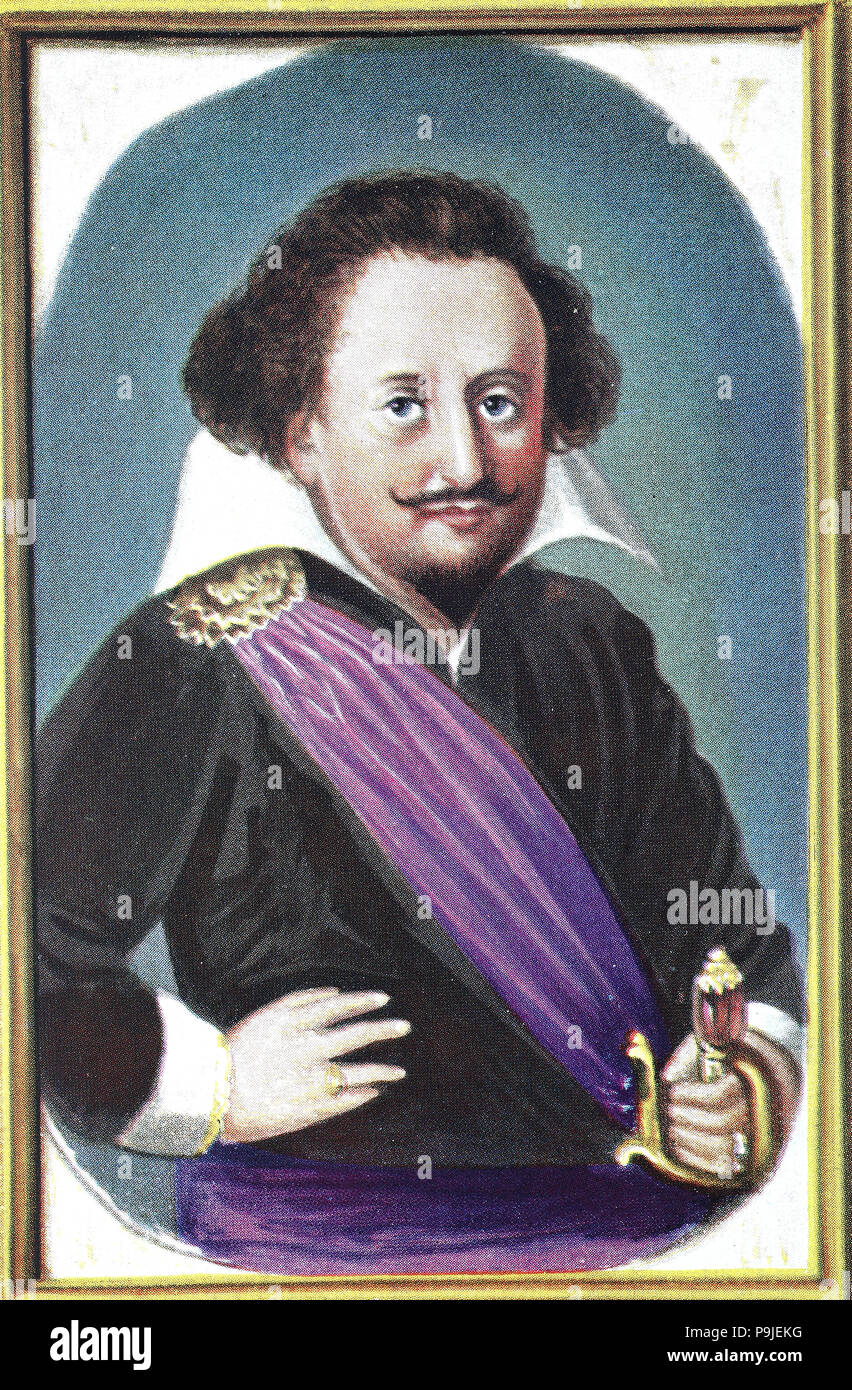 Carl Gustaf Wrangel, also Carl Gustav Wrangel, 23 December 1613 â€“ 5 July 1676, was a high-ranking Swedish noble, statesman and military commander in the Thirty Years', Torstenson, Bremen, Second Northern and Scanian Wars. , digital improved reproduction of an original print from the year 1900 Stock Photo