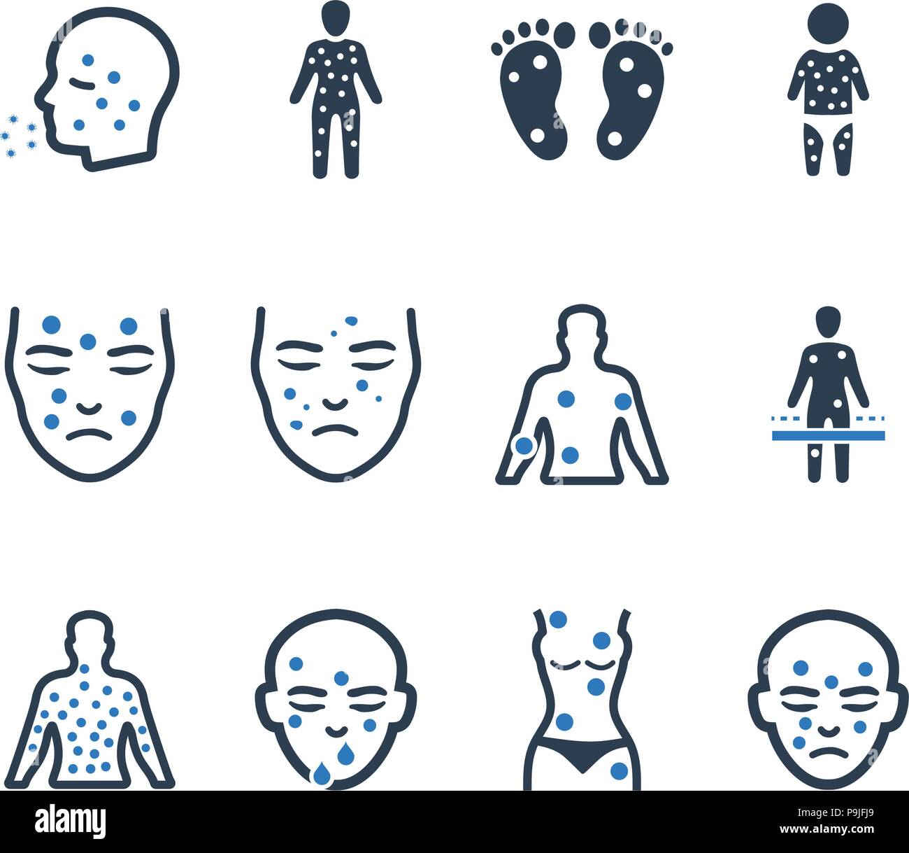 Beautiful, Meticulously Designed Dermatology Icons - Blue Version Stock ...