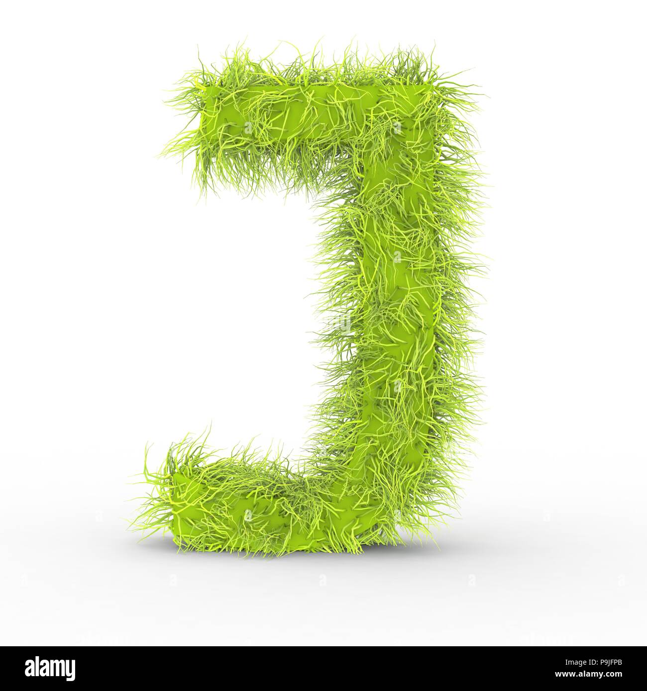 Green fur letter J isolated on white background Stock Photo - Alamy