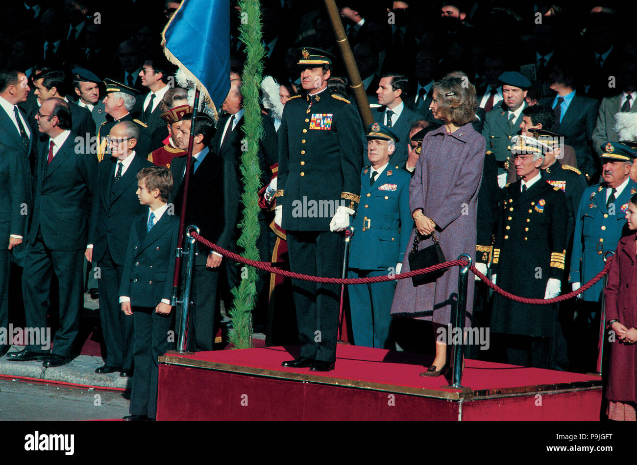 Juan Carlos I King Of Spain With Queen Sofia And Prince Felipe