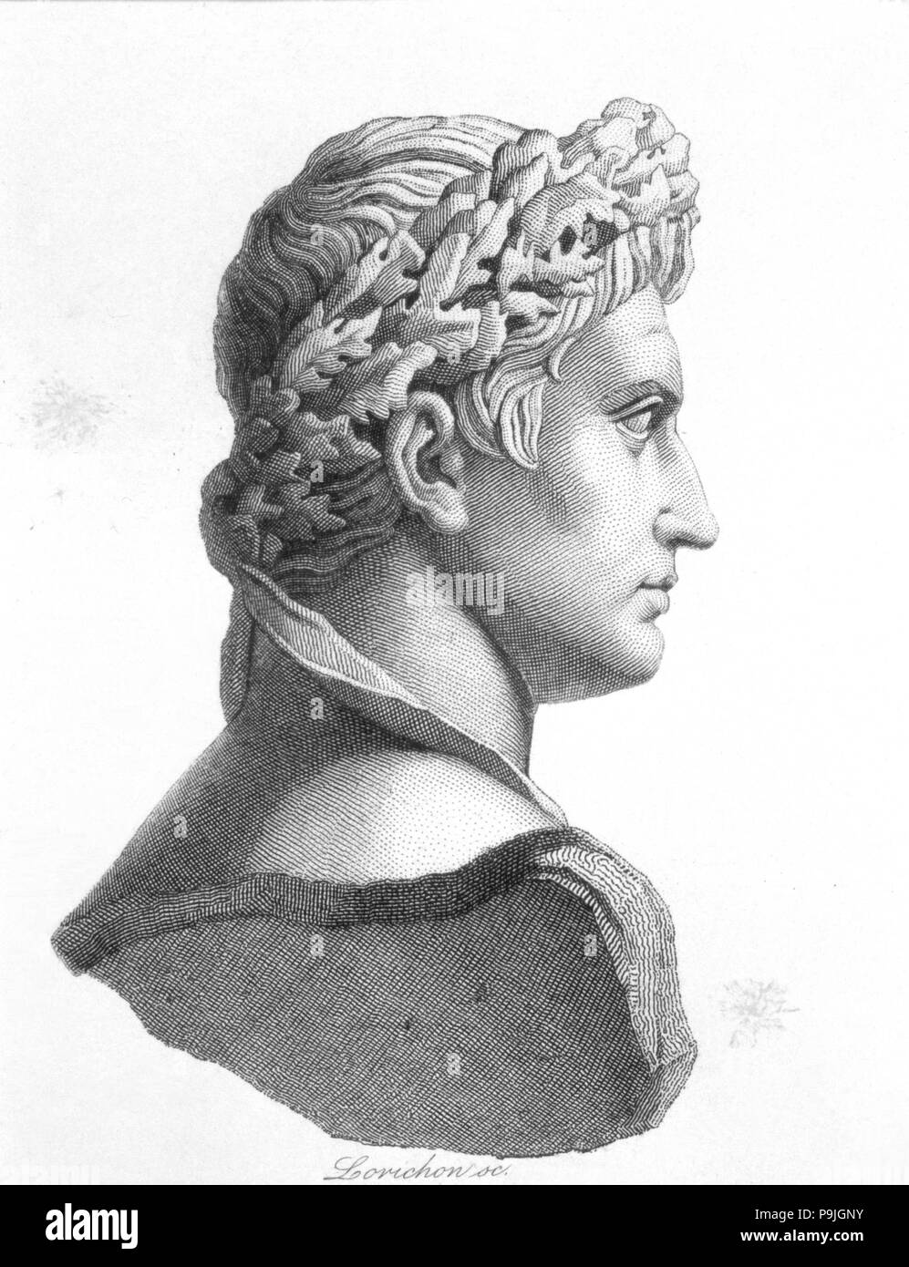 Augustus, Gaius Julius Caesar Octavian (63 a.C-14 d.C.), Roman Emperor. Stock Photo