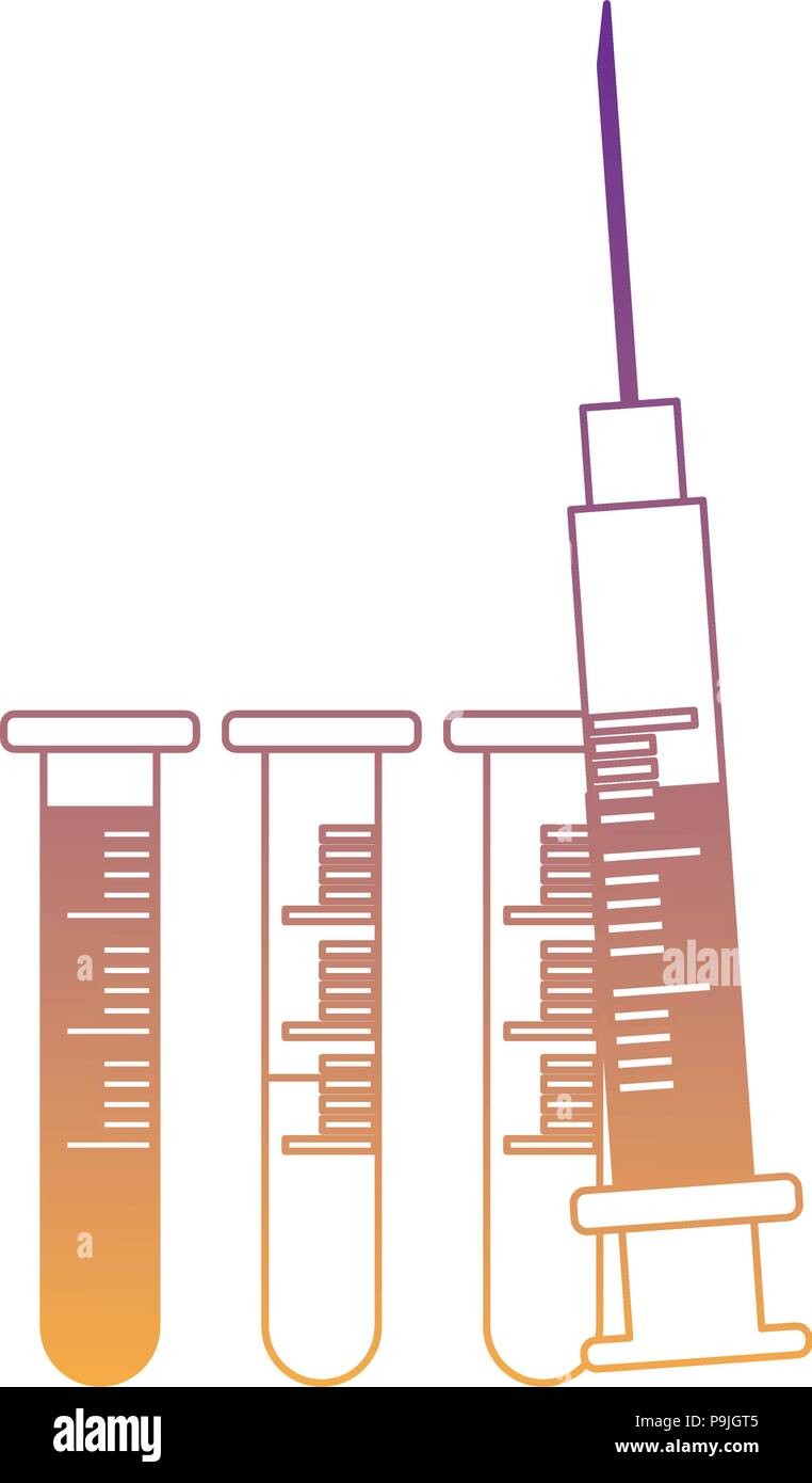 syringe and test tubes over white background, vector illustration Stock ...